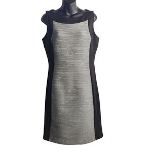 Calvin Klein Sleeveless Sheath Dress Women's Side Trim Textured Zip Career Sz 10